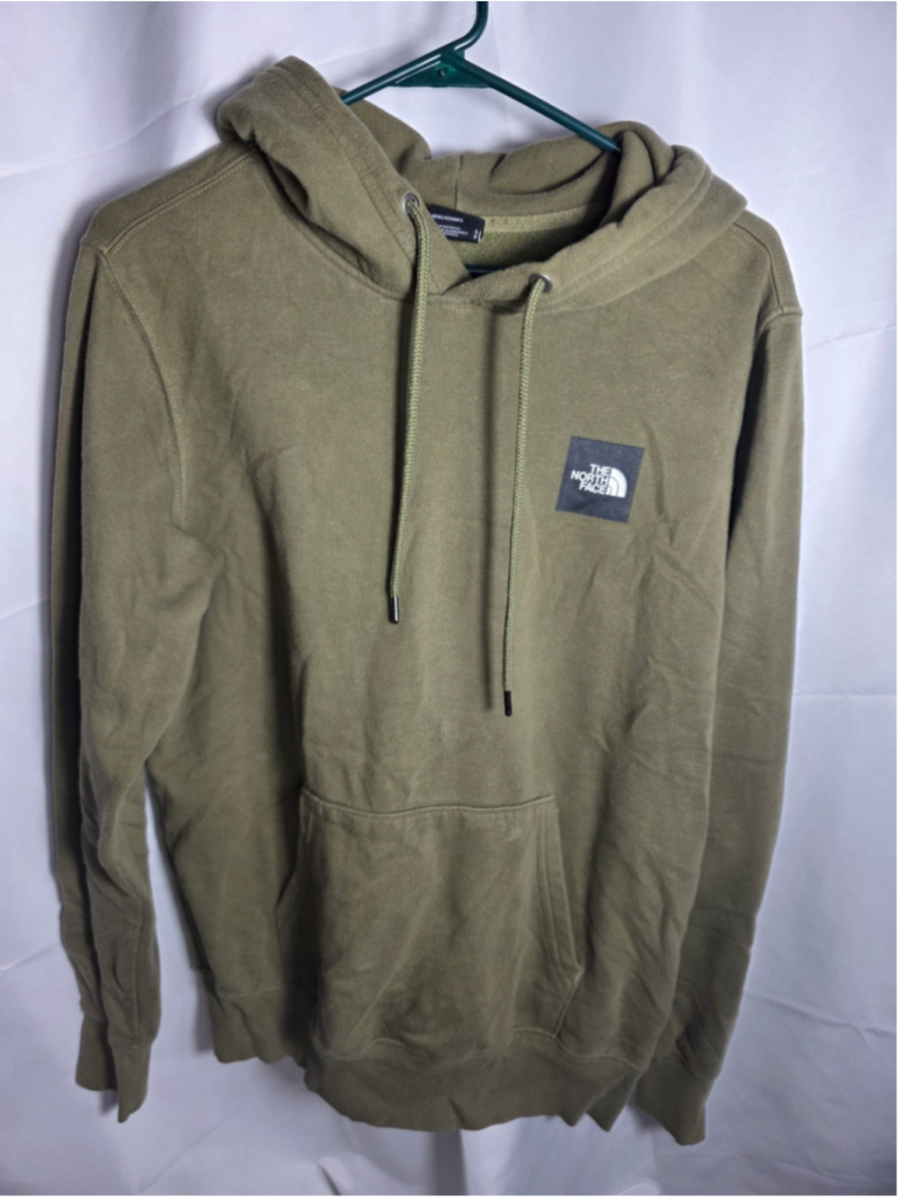 Men's The North Face Hoodie Size S Olive Green Black Logo cozy fall casual